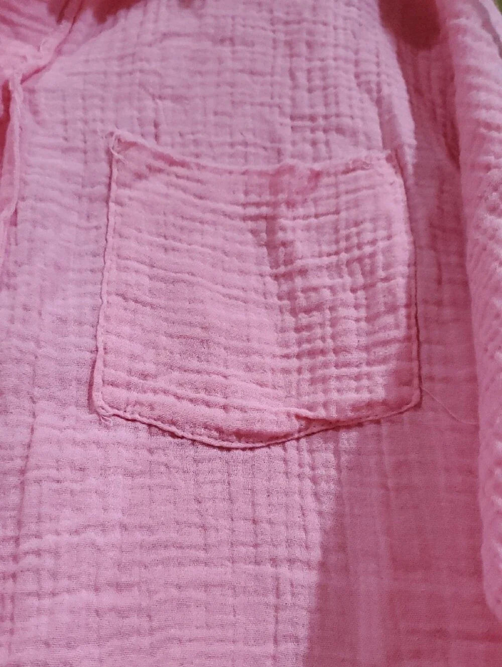 Casual Pink Button-Up Shirt - Zenana NWOT Resort Vacay Everyday Streetwear - Picture 3 of 8